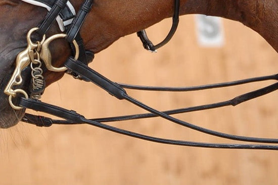 Dressage rolled leather reins