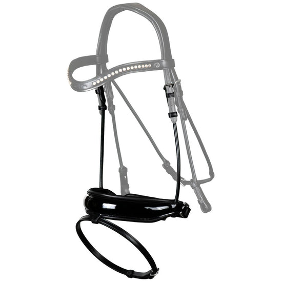 Patent black crank noseband